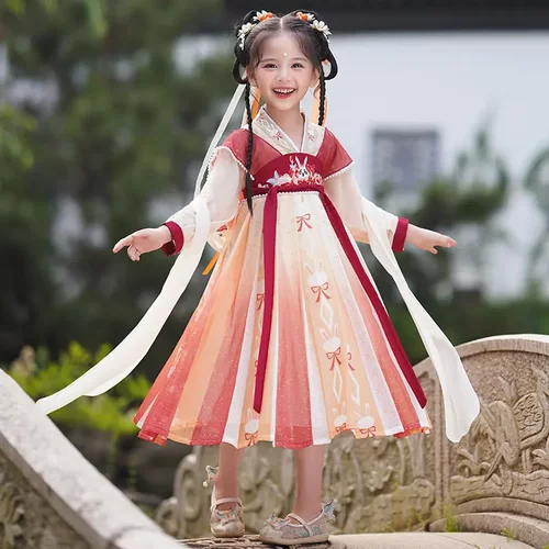 女童汉服夏款儿童连衣裙古装超仙
