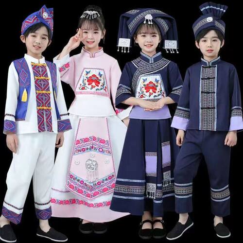 儿童壮族服装广西三月三男女童
