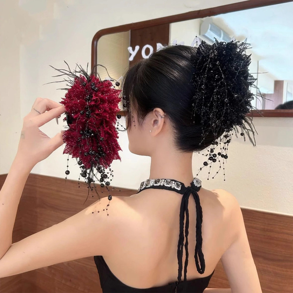 璀璨星河~港风闪亮花朵抓夹气质