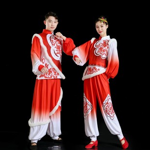 打鼓舞演出服胶州舞蹈服秧歌服腰鼓擂鼓舞台服女秧歌服威风锣鼓服