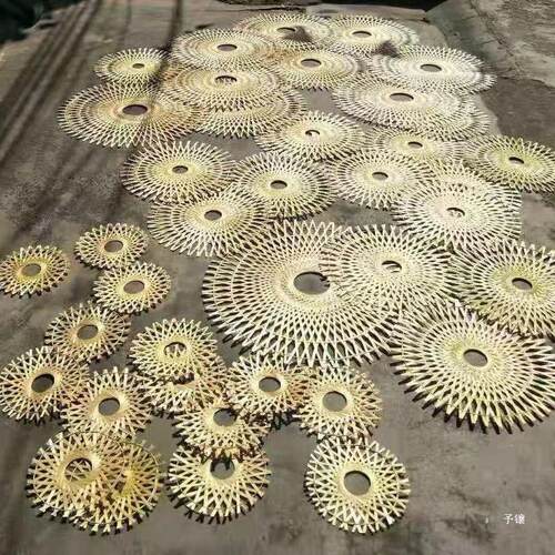 手工墙壁画圆型装饰竹编制品编织