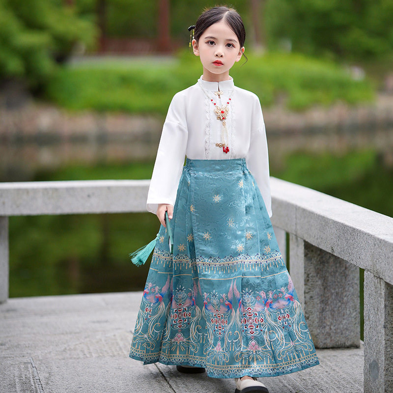 女童马面裙套装新中式汉服明制