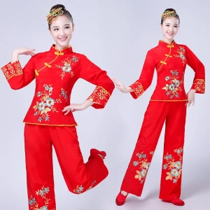 中老年秧歌服古典舞蹈服扇子舞