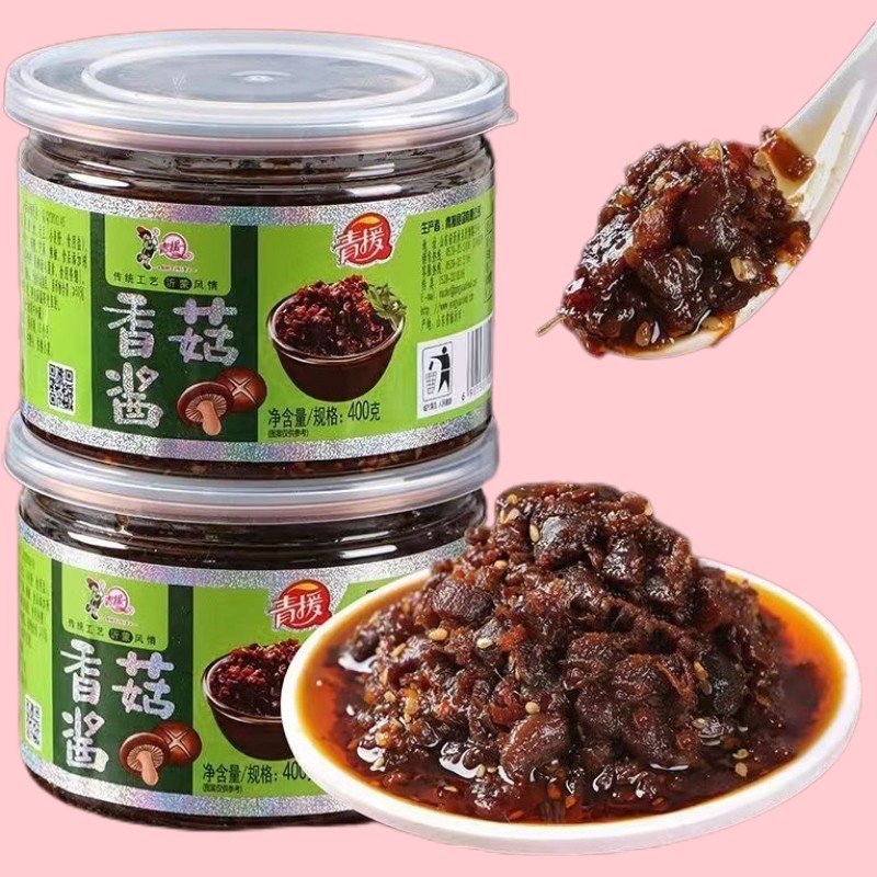 香菇拌饭酱青援香菇酱牛肉酱香辣脆蘑菇酱拌饭拌面下饭酱山东沂蒙