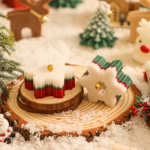 次日达冬季氛围蜡烛雪花香薰圣诞节创意雪花造型香薰小礼品圣诞雪