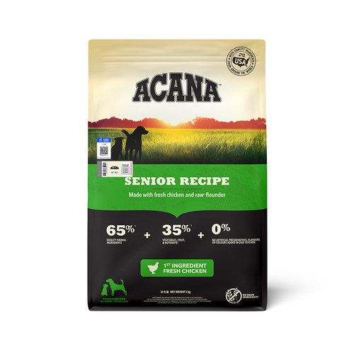 【百补】ACANA爱肯拿老年犬高龄犬狗抗衰老进口无谷鸡肉老狗粮6KG