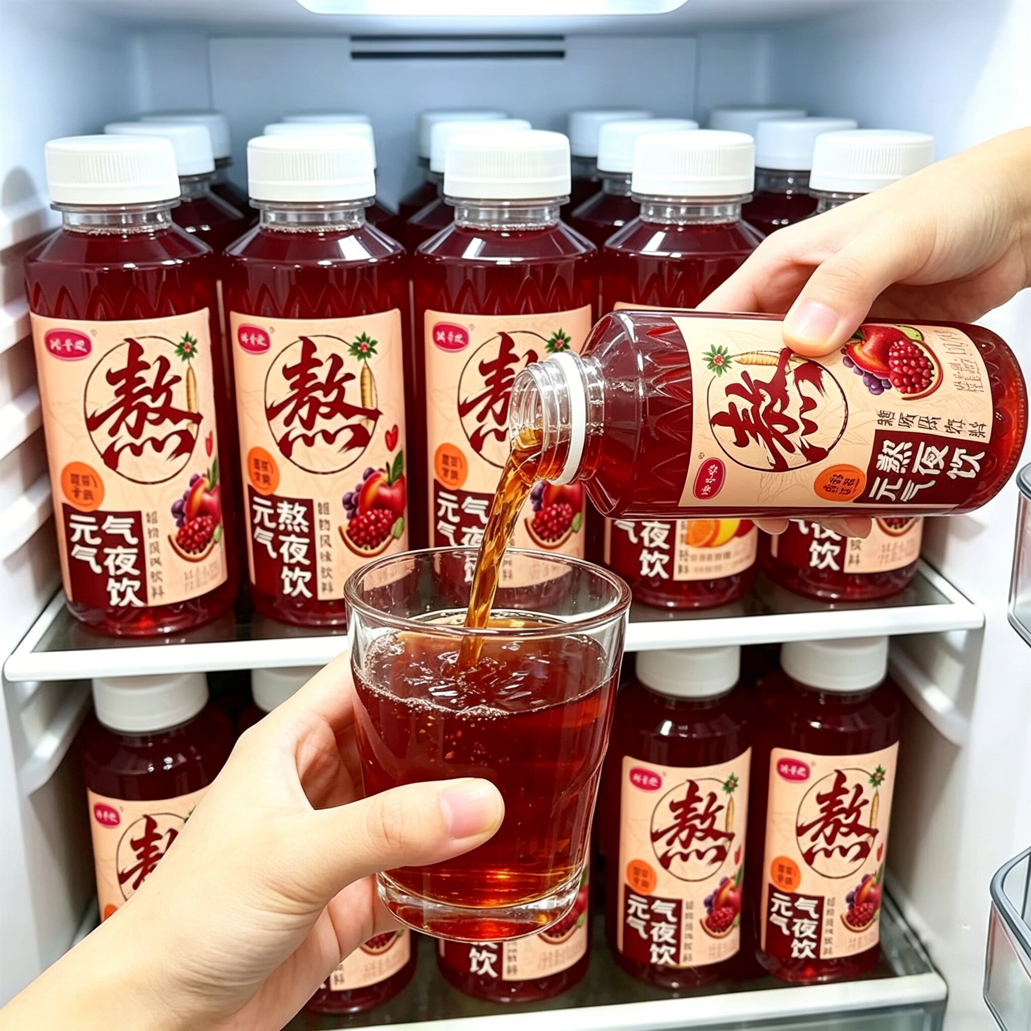 熬夜常喝元气熬夜饮420ml*6瓶装含枸杞人参金银花等草本植物饮料