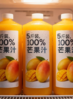【满满五斤】100%NFC芒果汁大瓶饮料整箱无添加剂0色素香精鲜果汁