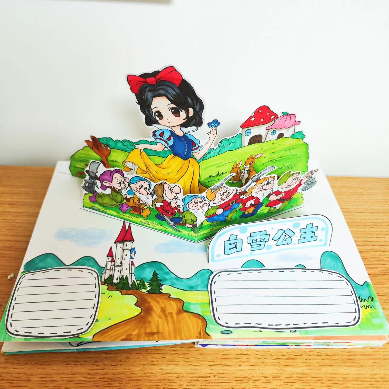 自制读书卡安徒生格林童话材料包趣味益智儿童学画画涂鸦手工diy