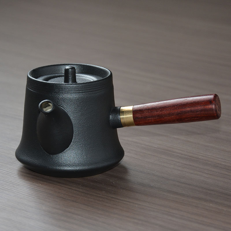 苍岚茶器中式复古侧把壶单个黑陶小容量泡茶壶陶瓷功夫茶具160ml,餐饮具,茶壶,淘宝优惠券,粉丝福利购,淘宝优惠卷