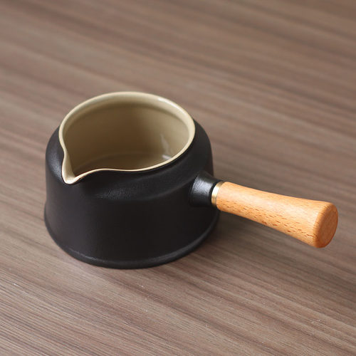 黑陶侧把公道杯茶海防烫功夫茶具