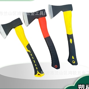 鸿锐胶柄防震手斧纤维柄工具钢伐木劈柴斧头600g短柄手斧厂家