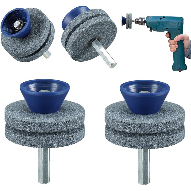 火石双层割草机磨刀器 四层砂轮磨刀石 耐磨损磨刀器工业打磨头