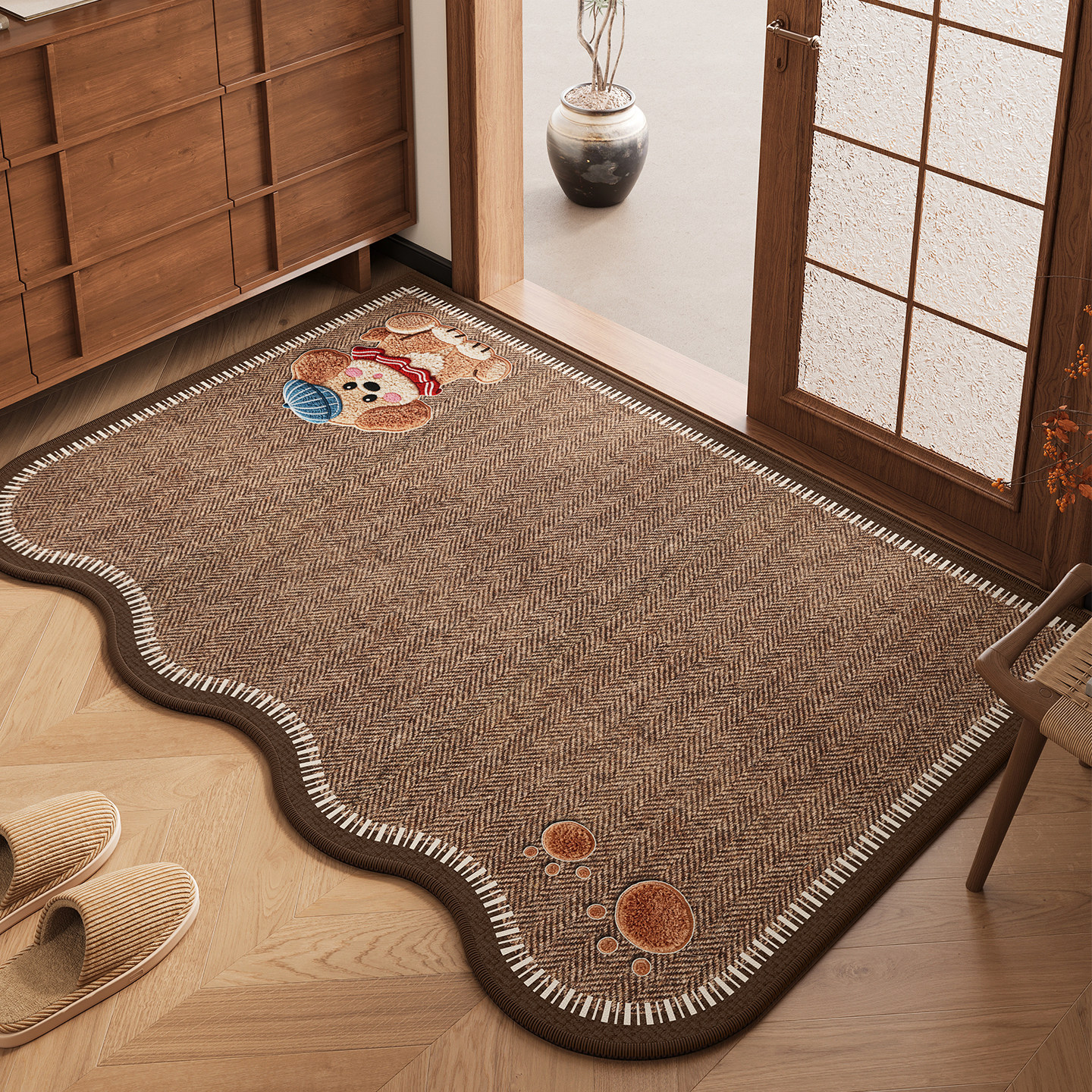 2026新款中古风门口进门地垫入户门垫玄关室内耐脏防滑脚垫可裁剪,居家布艺,入户地垫,淘宝优惠券,粉丝福利购,淘宝优惠卷