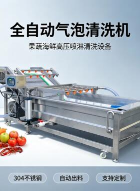 商用果蔬气泡洗菜机酱腌菜酸菜脱盐设备软包装食品清风干洗流水线