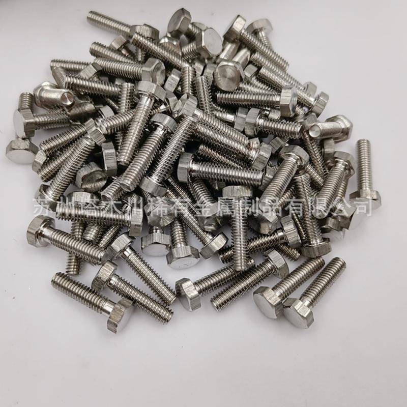 TC4钛合金螺丝外六角钛螺杆机械设备配件Gr5平头自攻螺牙钛合金