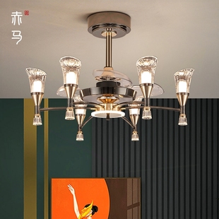 家用一体客厅吊扇轻奢餐厅风扇吊灯灯现代简约大气 风扇灯2025新款