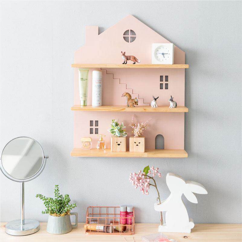 阿楹 ins公主女孩卧室书桌儿童房间墙面装饰布置床头壁挂件置物架