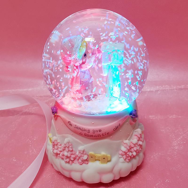 水晶球音乐盒八音盒摆件公主小女孩十岁生日礼物圣诞节礼物送女友