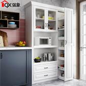 抽拉餐边柜一体靠墙餐厅柜子多功能微波炉碗柜厨房储物柜G 903