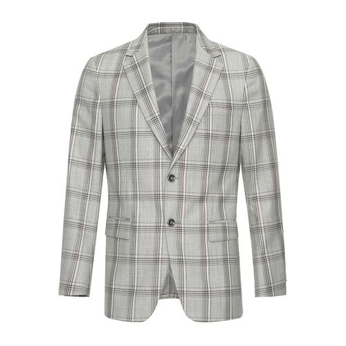 休闲春秋格子常规西服