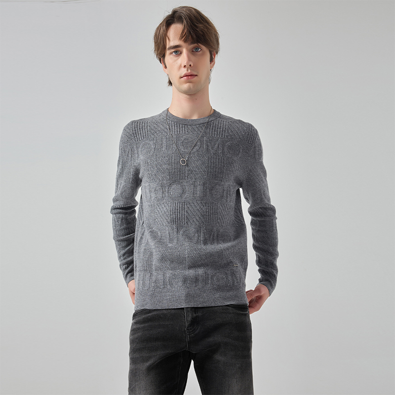 LIU·JO UOMO男士 秋冬款休闲舒适绵羊毛圆领套头毛衫内搭上衣