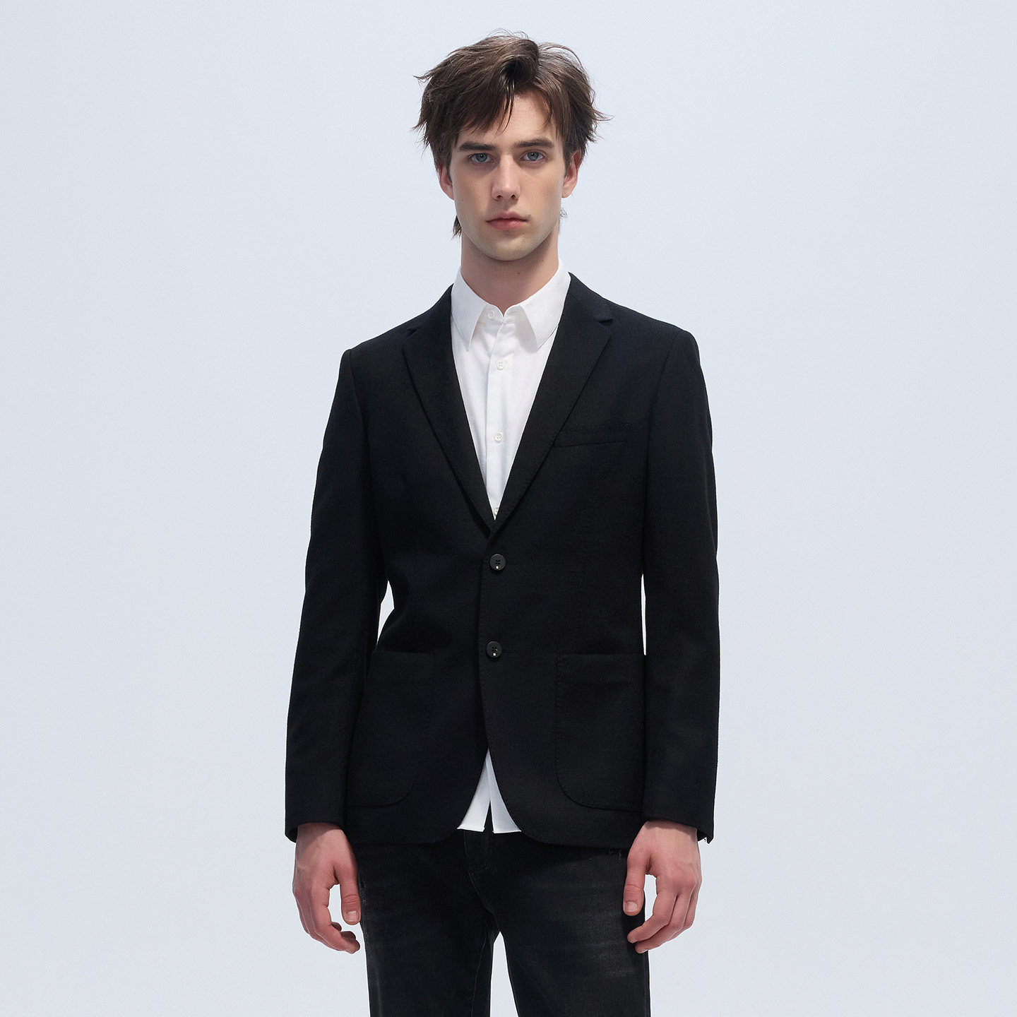 LIU·JO UOMO男士 秋冬款商务舒适山羊绒纯色西服外套上衣