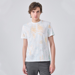 T恤衫 LIU·JO 休闲潮流涂鸦图案圆领短袖 春夏时尚 UOMO男装