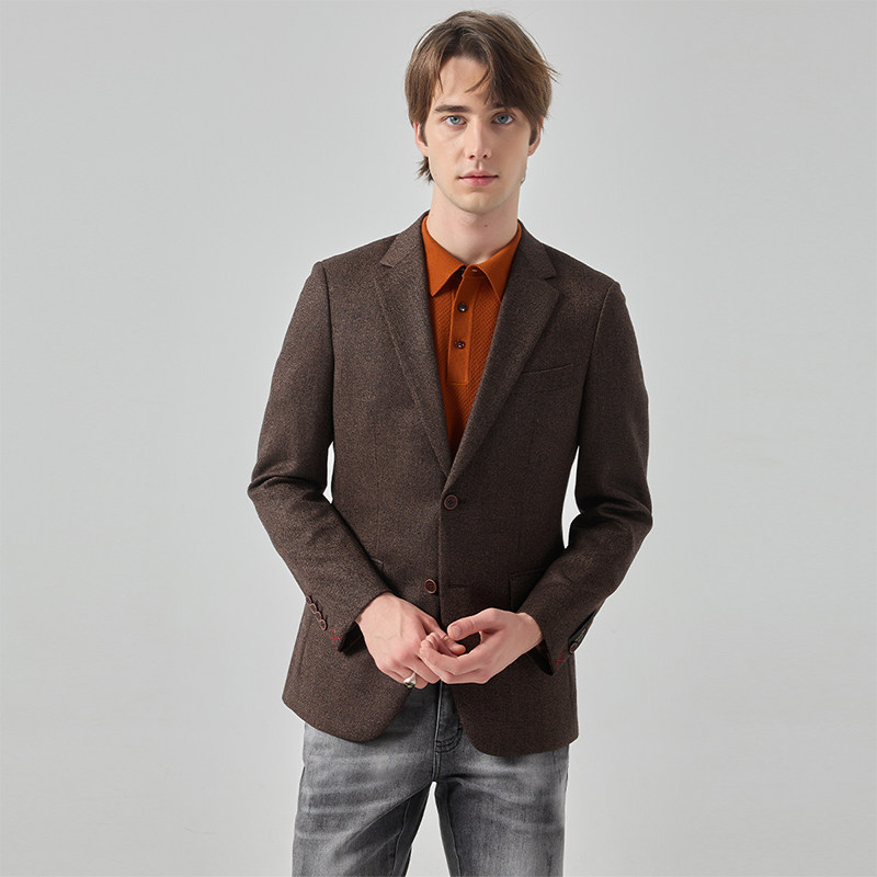 LIU·JO UOMO男士 秋冬款商务休闲平驳领绵羊毛西服外套上衣
