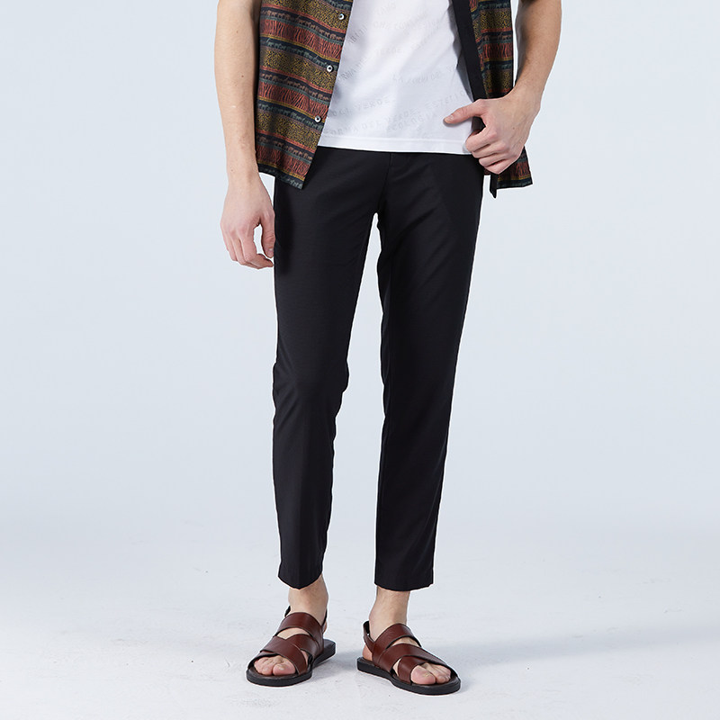 LIU·JO UOMO黑色商务休闲宽松直筒显瘦休闲男士长裤夏季轻薄下装,男装,休闲裤,淘宝优惠券,粉丝福利购,淘宝优惠卷