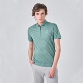 意大利liujo 商务休闲T恤 polo衫 男装 薄荷绿拉链翻领短袖