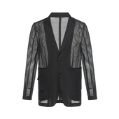LIU·JO 单排扣简约西服 UOMO春夏半透明网纹泡泡纱平驳领西装
