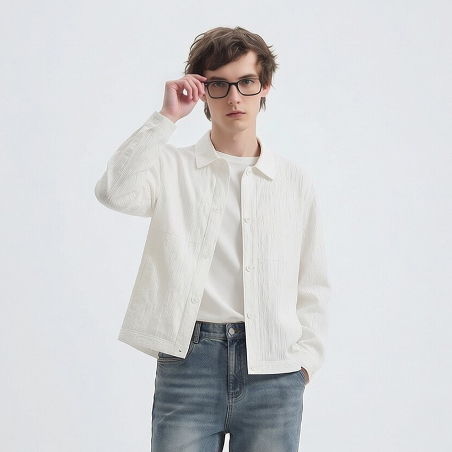 LIU·JO UOMO男士 春夏款休闲舒适棉质翻领夹克外套上衣