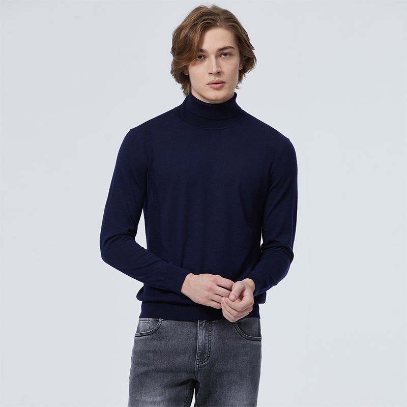 LIU·JO UOMO男士秋冬款休闲商务修身高领绵羊毛套头毛衫内搭上衣