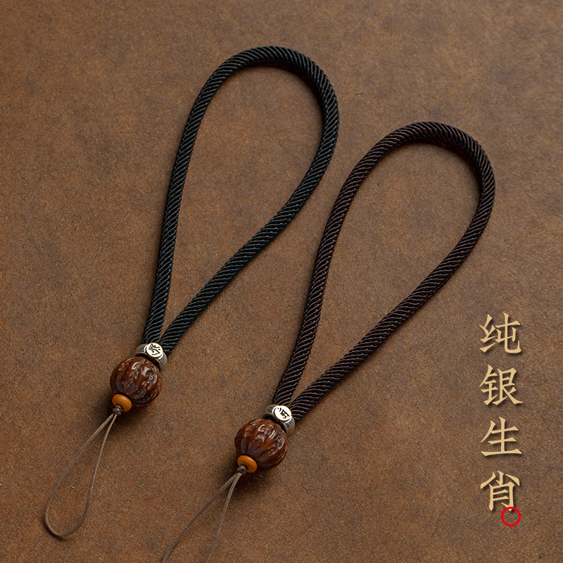 纯银生肖本命像手机挂绳挂