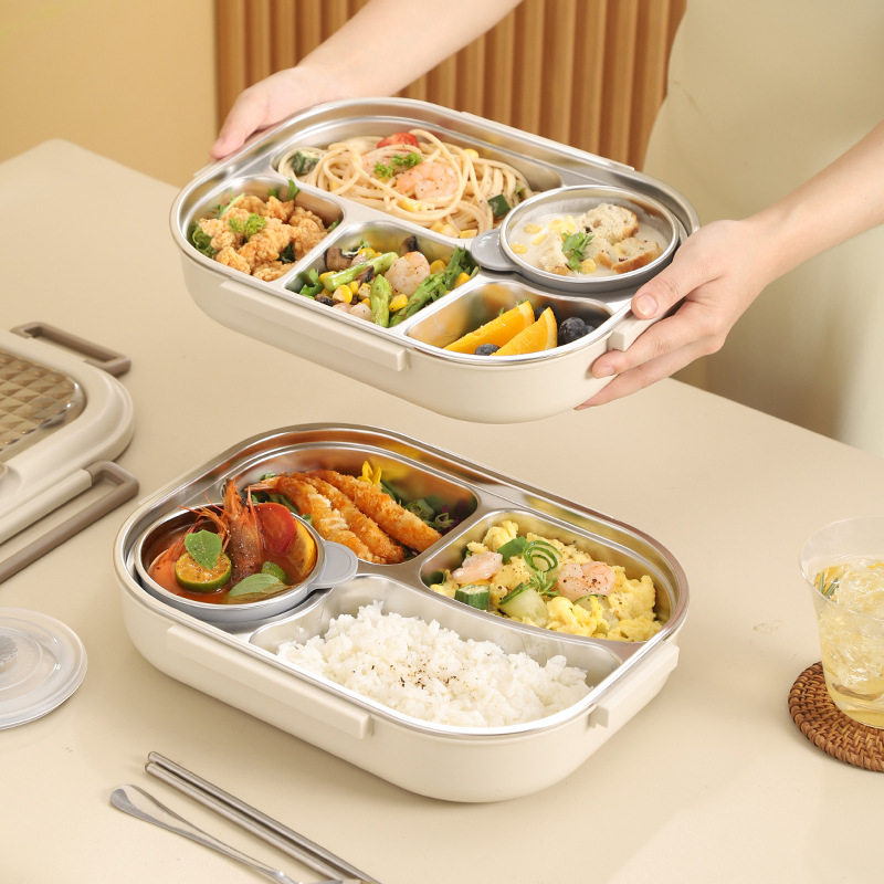 食品级304不锈钢方型饭盒