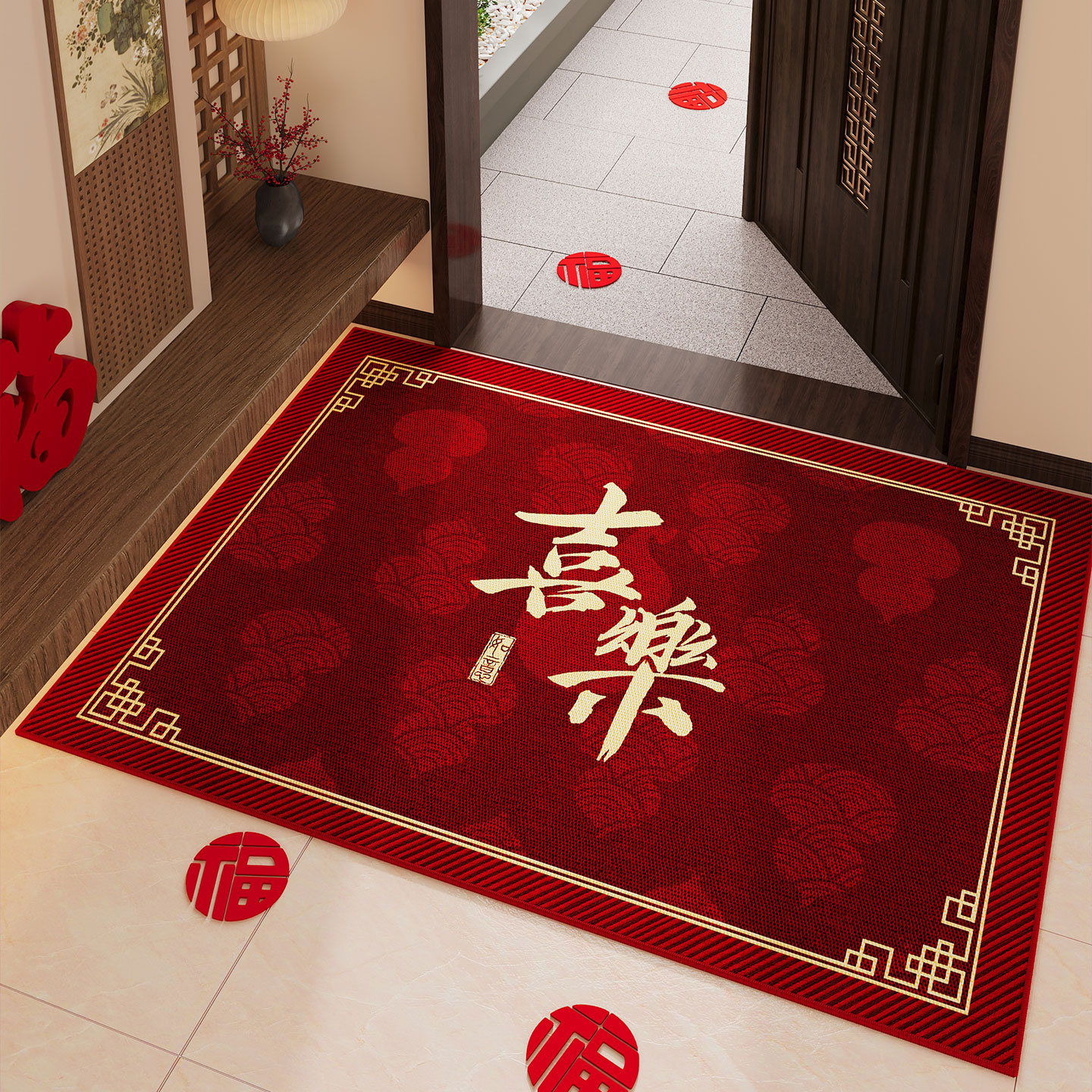 新年入户门地垫乔迁玄关门口脚垫