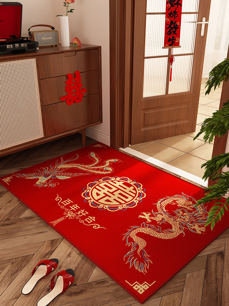 结婚入户门垫进门地垫红色地毯客厅门口鞋垫防滑耐脏婚房脚垫喜庆,居家布艺,入户地垫,淘宝优惠券,粉丝福利购,淘宝优惠卷