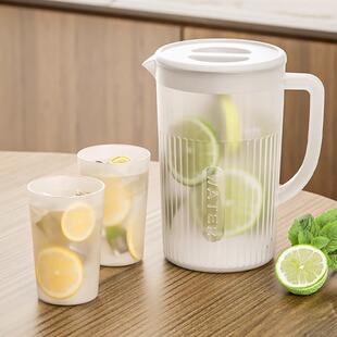 白色冰箱冷水壶家用凉水杯大容量耐高温储水夏饮料桶冷泡壶 日式
