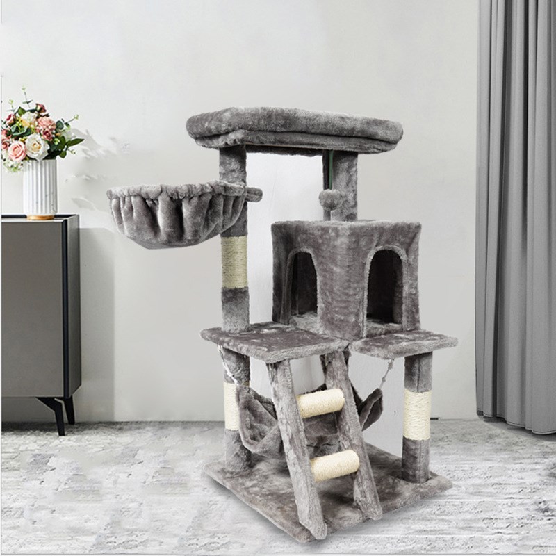 乐宠猫爬架灰色猫窝猫树猫I抓板出口品质231