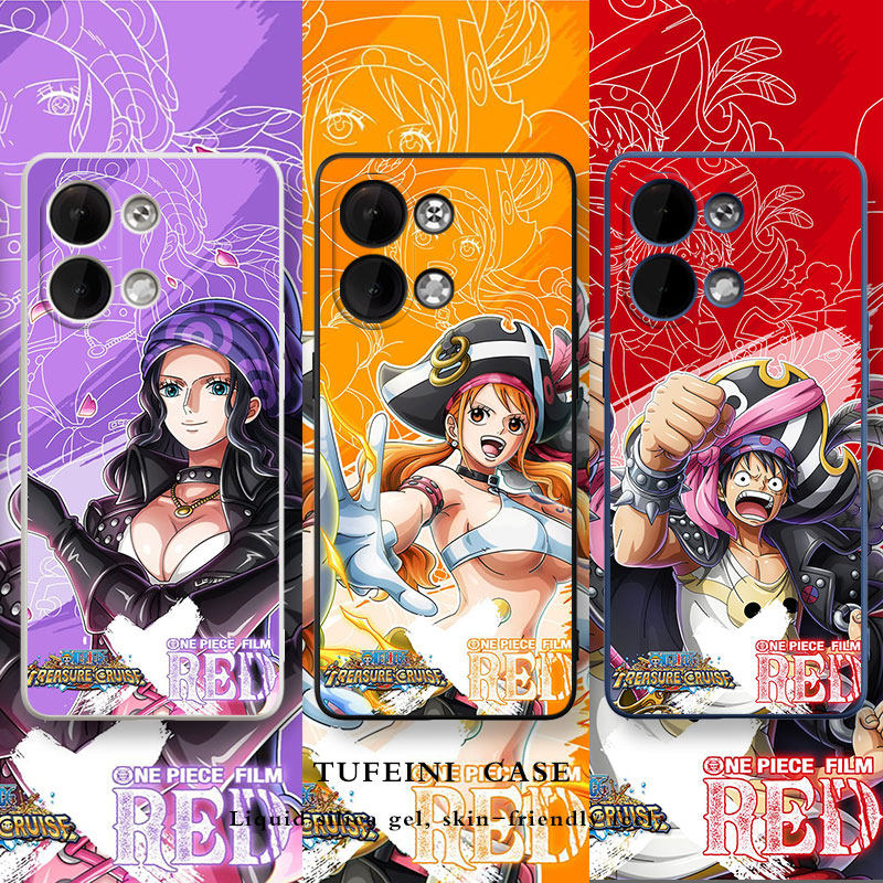 海贼王oppoK10手机壳vivoS15适用neo7新款iqoo11动漫Reno9一加11T女6男9pro情侣10硅胶7液态8R路飞X50索隆ACE