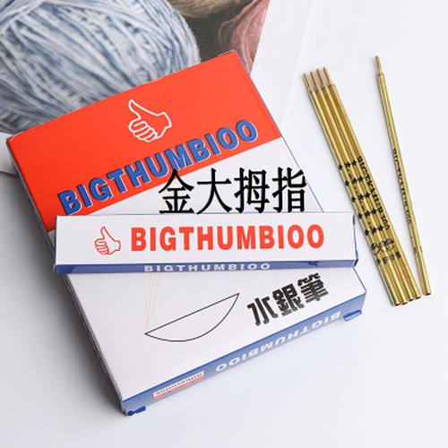大拇指铜管银笔j芯母指银笔皮革服装画线点位专用银光笔银粉笔