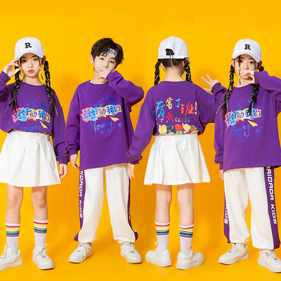 儿童啦啦队演出服街舞潮服运动会开幕式服装小学生班服啦啦操套装