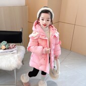 女童冬装 洋气加厚宝宝棉袄网红外套中小儿童羽绒棉服 棉服2024新款