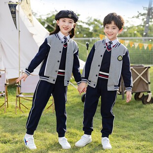 英伦学院风校服套装小学生男女童班服秋冬新纯棉幼儿园园服棒球服