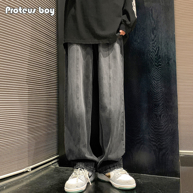 牛仔裤男款夏季美式高街r潮牌直筒宽松阔腿薄款男生春秋休闲长裤