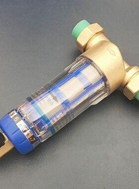 .自来水前置过滤水管过滤网x泥沙家用管道直通式全屋净水器反冲洗