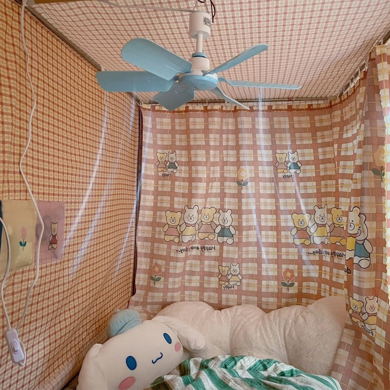 宿舍小吊扇牀上风扇小型学生蚊帐悬吊式天花板微风电风扇W大风力