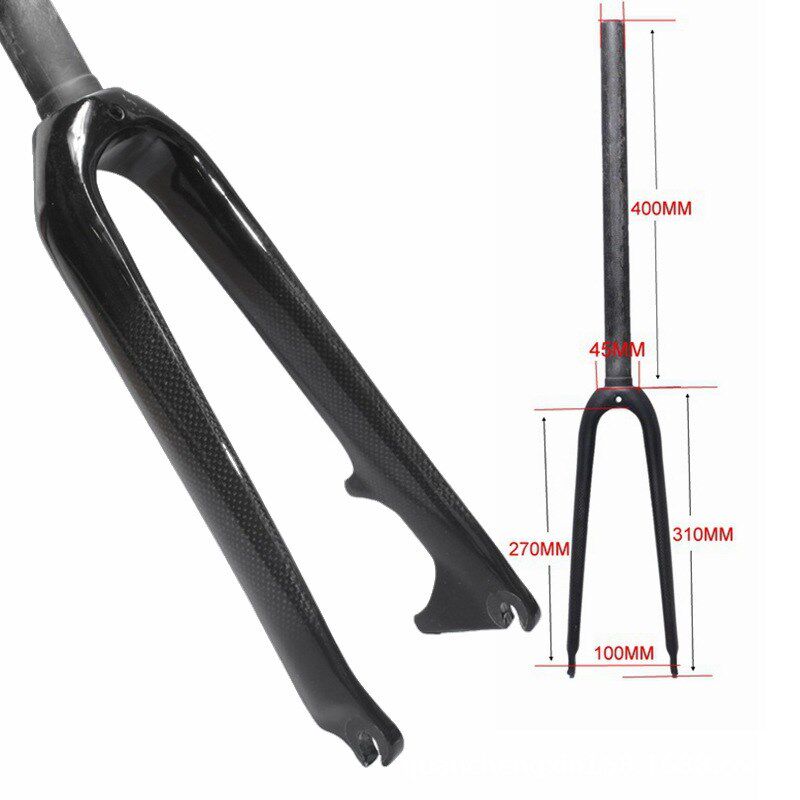 折叠车全碳纤维前叉 自行车小轮车前叉451碟N刹 20寸碳叉亮光消光