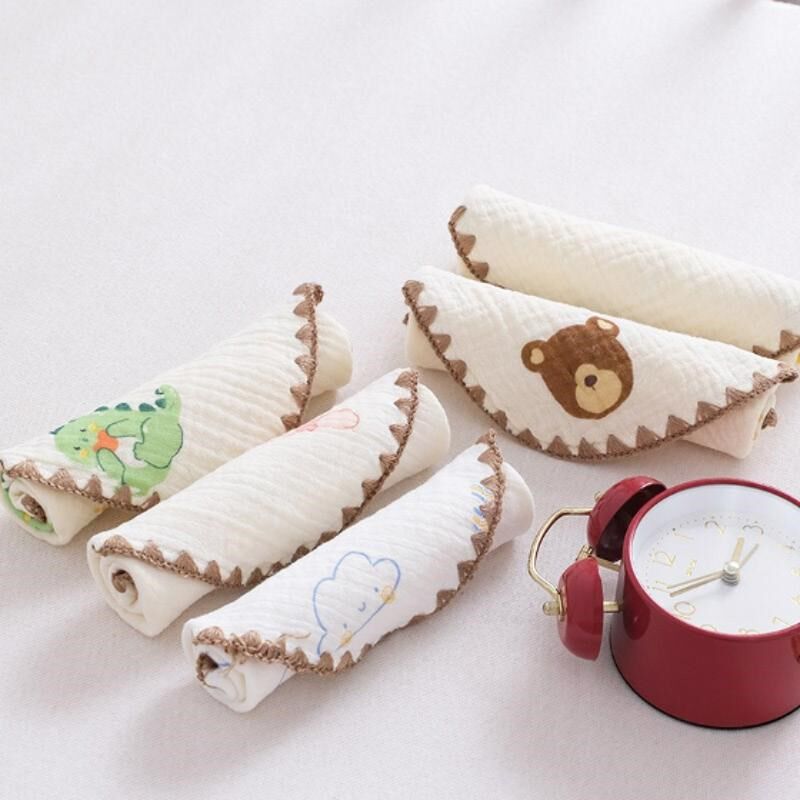 十层纱口水巾新生婴儿小方t巾纯棉毛巾手帕0-12个月宝宝纱布5条装